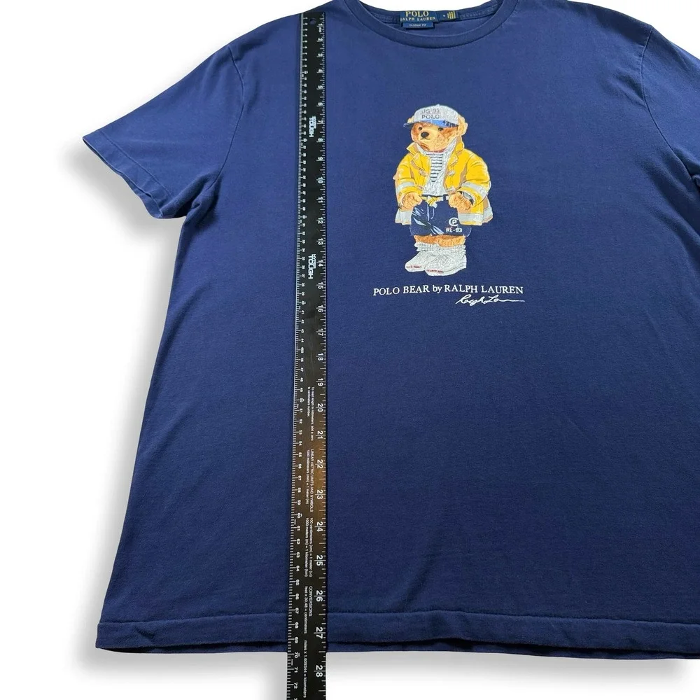 Polo Ralph Lauren Mens Polo Bear Nautical Raincoat T-Shirt Navy Blue Medium